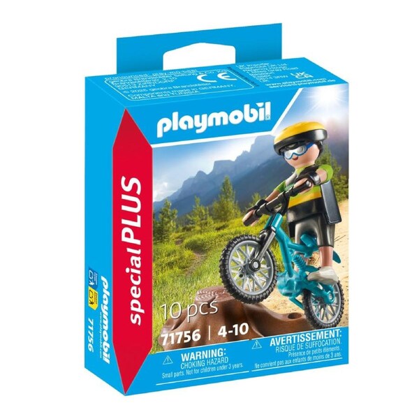 10pc Playmobil 21x15cm Mountain Biker Kids/Children Action Figure Play Set 4+