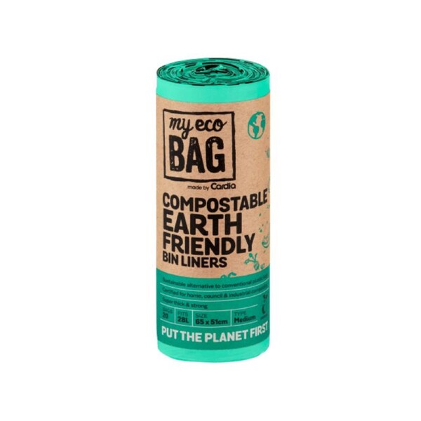 Cardia Compostable Bin Liner Medium (65cm x 51cm) 28L Pack of 20's