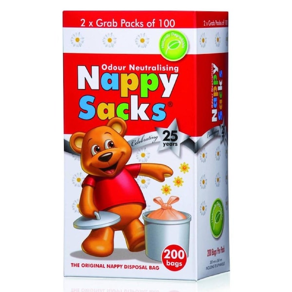 Nappy Sacks Bags Odour Neutralising (5 x 200) Carton of 1000's