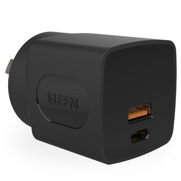 [EFPW30U935BLA] EFM 30W Dual Port Wall Charger With Power Delivery and PPS Technologies, Black