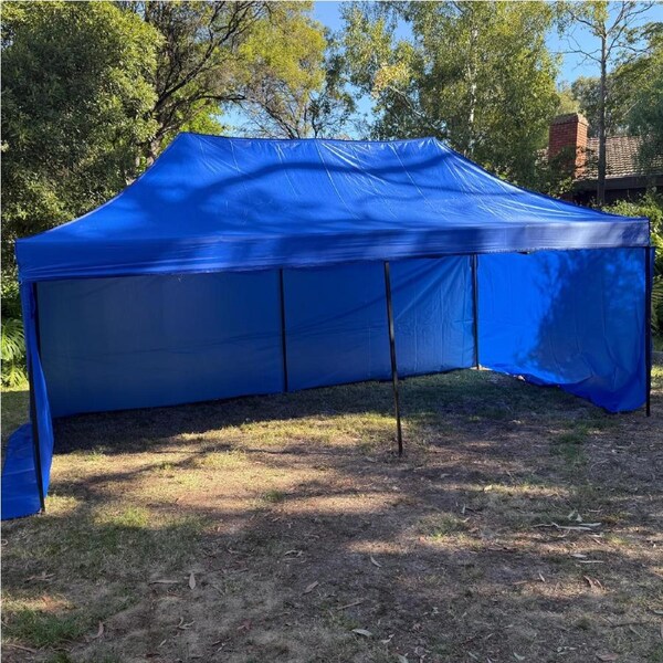 3X6M Pop Up Gazebo Hammerstone Finish Folding Shade Canopy Marquee Blue