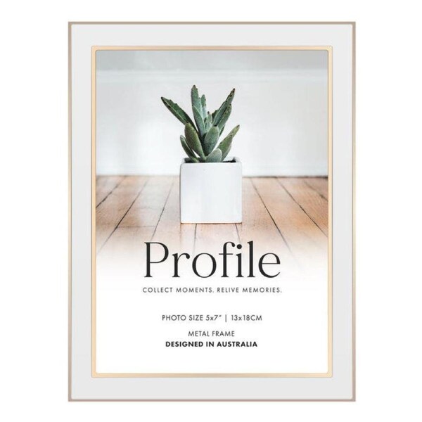 Profile - Eternal 5x7" Photo Frame - White/ Rose Gold