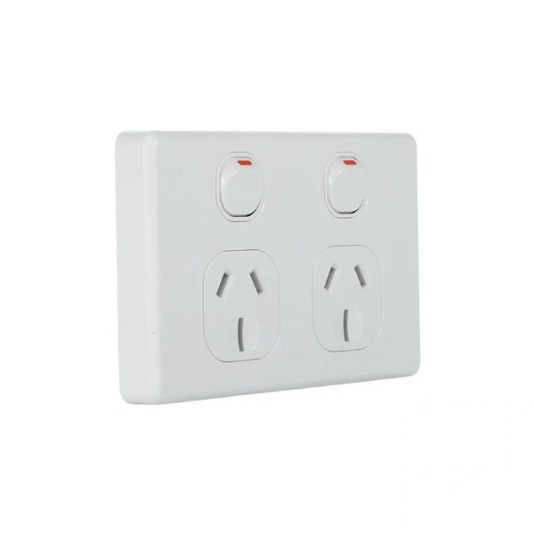 NLS 30728 - Double Pole Double Power Point 15Amp - Classic Style - White