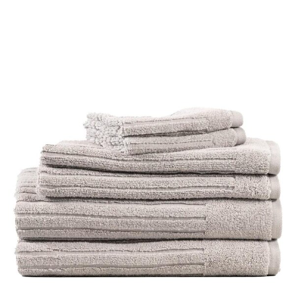 6pc Canningvale Caressa Cotton Soft Bath/Hand/Face Washers Towel Set Dove