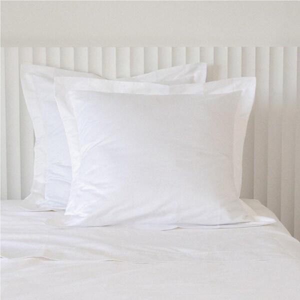 2pc Canningvale Mille 1000TC Cotton Soft & Smooth Euro Pillowcases White