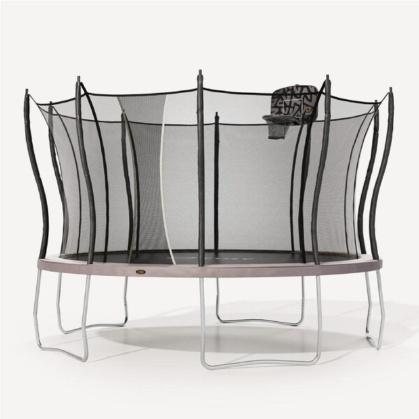 VULY Flare Large 13ft Trampoline for Kids with Safety Enclosure - Round Kids Trampolines Bundle With Basketball Hoop