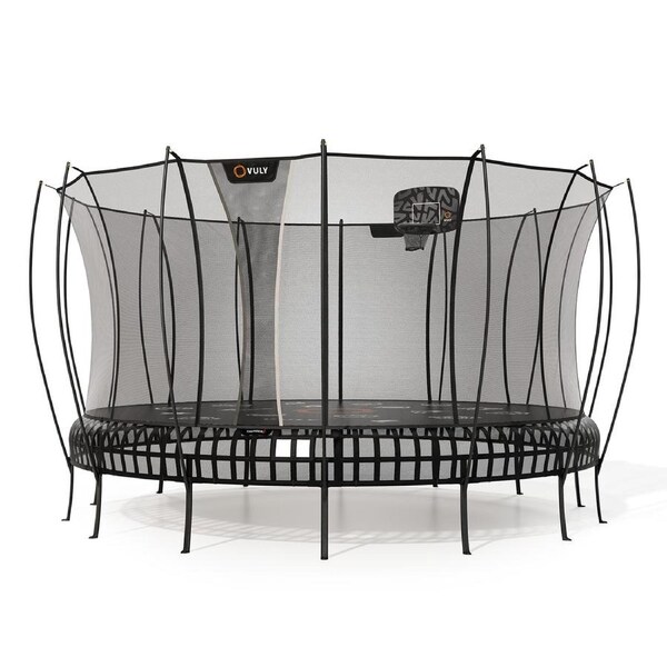 VULY Thunder 2 Jumbo 18ft Springless Trampoline with Enclosure - Round Kids Trampolines Bundle With Basketball Hoop