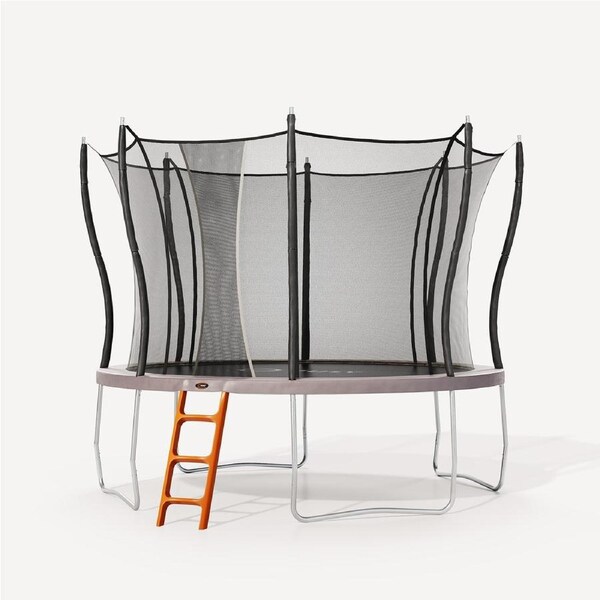 VULY Flare Medium 11ft Trampoline for Kids with Safety Enclosure - Round Kids Trampolines Bundle With Ladder