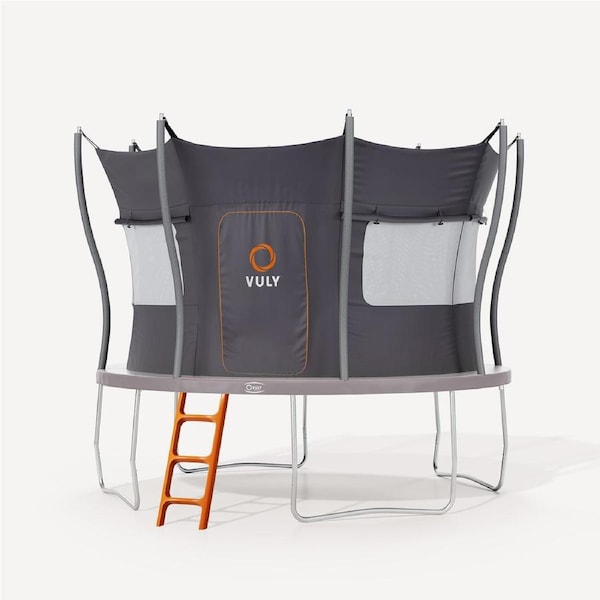 VULY Flare Medium 11ft Trampoline for Kids with Safety Enclosure - Round Kids Trampolines Bundle With Tent Wall & Ladder