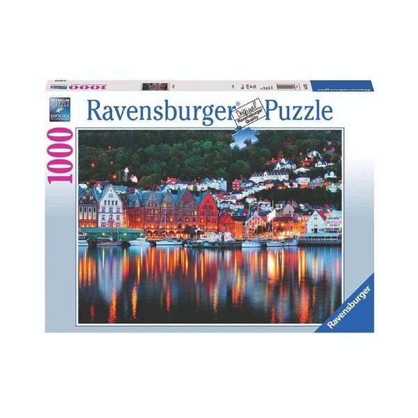 1000pc Ravensburger Bergen Norwegian Kids Jigsaw Puzzle Toy 70x50cm 12y+