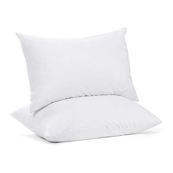 Hacienda 100 Percent Cotton Pillow Cover with 800g Poly Fill, Hypoallergenic, Antibacterial, and Cooling Technology 2 PK