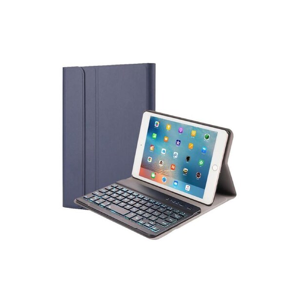 Keyboard Case with 7 Colors Backlit Bluetooth Keyboard for iPad 9.7/10.2/10.5/Mini - Dark Blue
