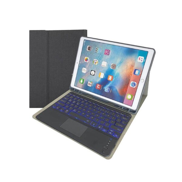 keyboard overlay with touchpad, backlit keyboard and pencil holder for iPad Pro 12.9 - Preto