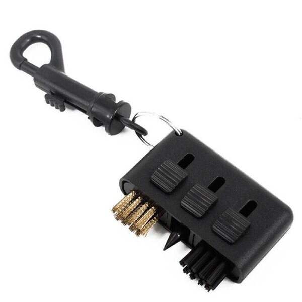 Golf Club Cleaning Brush 3 In 1 Club Groove Cleaner Tool with Keyring