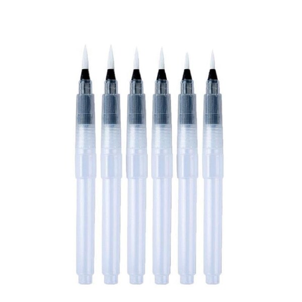 6PCS Water Brush Pen Set for Watercolour Calligraphy and Painting