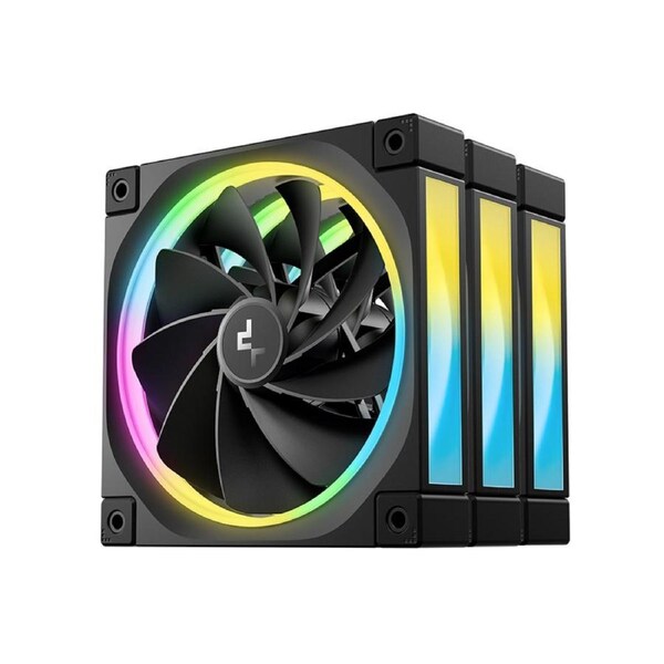 DeepCool FL12R 120mm (3-Pack) Unique Addressable RGB High Performance Fans, Low Noise, 4-pin PWM, Fluid Dynamic Bearing R-FL12R-BKAPN3-G