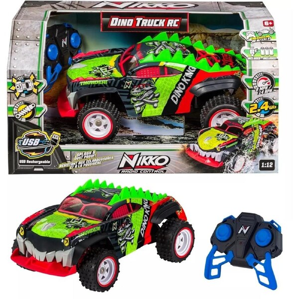 Nikko Dino King Dino Truck 1:12 Scale All Terrain Remote Control USB Dinosaur RC Play