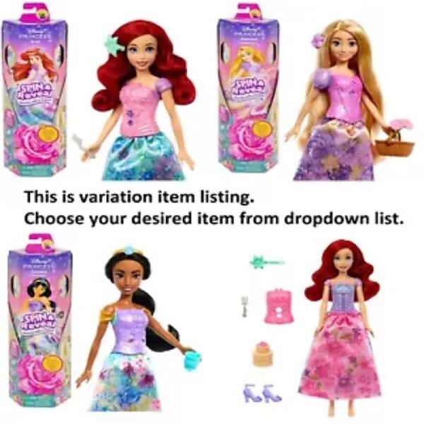 Disney Princess Ariel Fashion Doll Set Spin and Reveal With 11 Surprises Play
