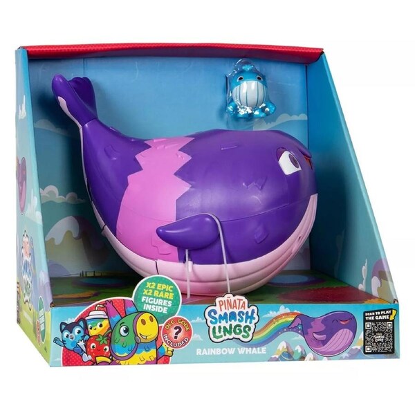 Pinata Smashlings Rainbow Whale Playset with 4 collectible figures