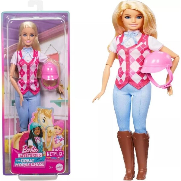 Barbie Malibu Doll & Accessories from Barbie Mysteries Great Horse Chase Helmet