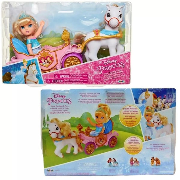 Disney Jakks Pacific Princess Cinderella Petite Doll Royal Carriage & Pony Set