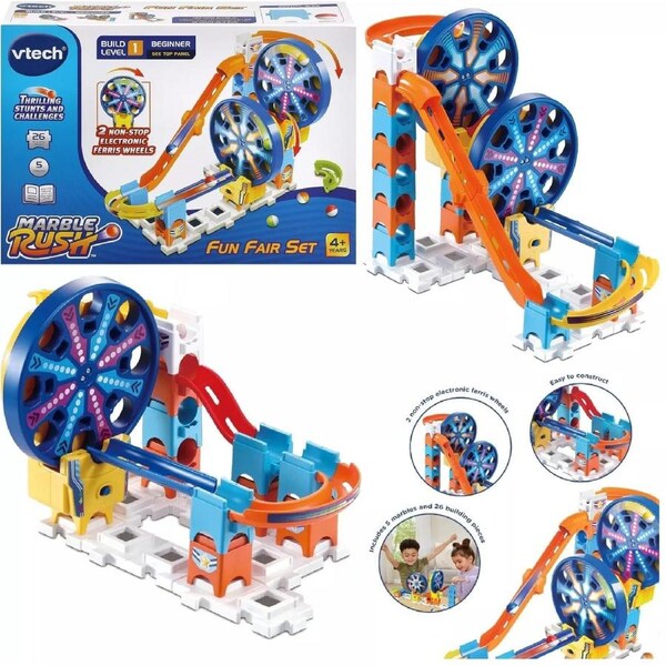 VTech Marble Rush Fun Fair Set Construction Game Ferris Wheel Play Gift