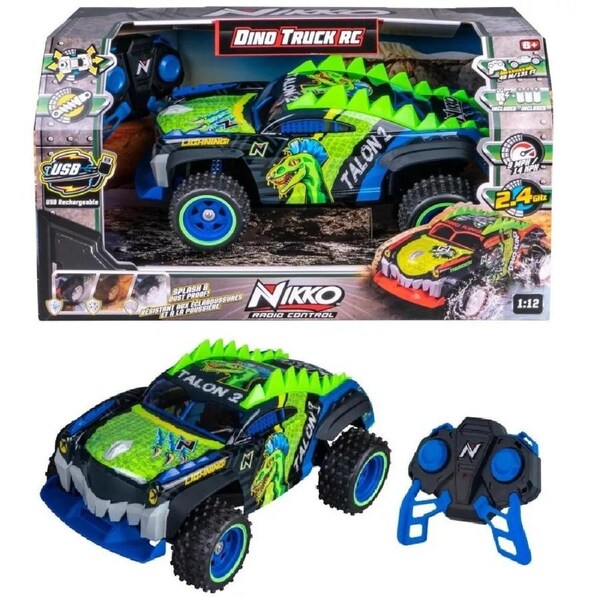 Nikko Talan 2 Dino Truck 1:12 Scale All Terrain Remote Control USB Dinosaur RC Play