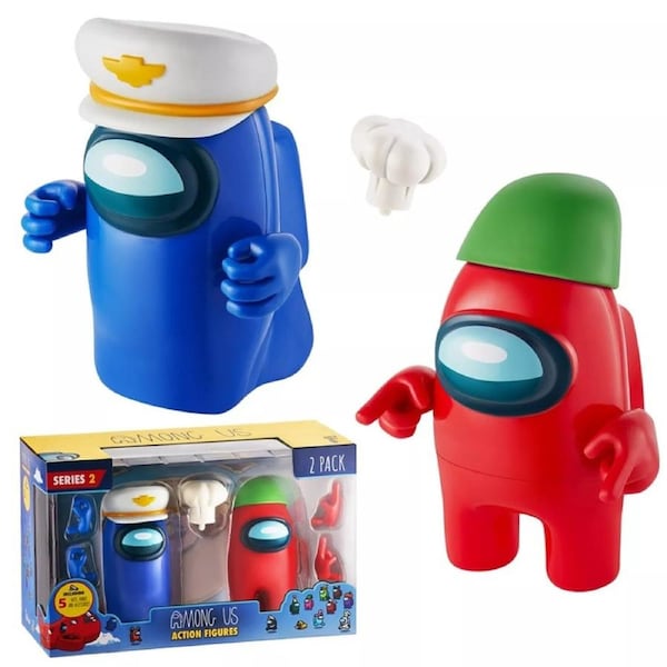 Among Us Series 2 Action Figures 2 Pack Red and Blue Video Game Play Gift