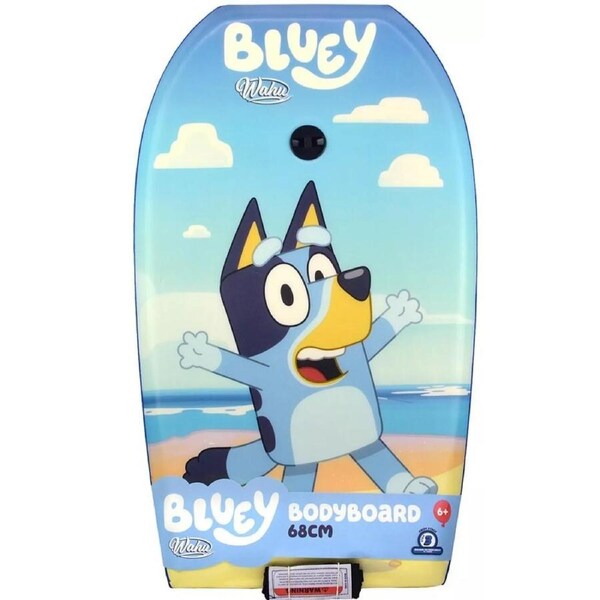Wahu Bluey Body Board 68cm Fun Surfing for Kids 6+ High-Quality Swimming Water