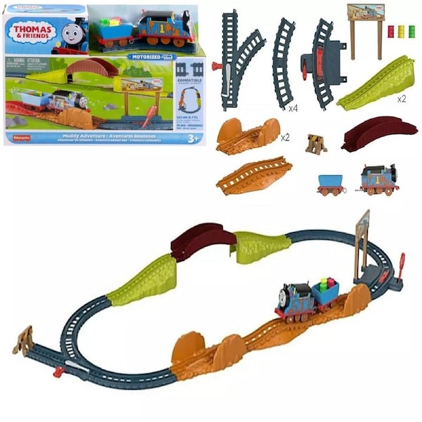 Thomas & Friends Muddy Adventure Motorised Train Set Track Race