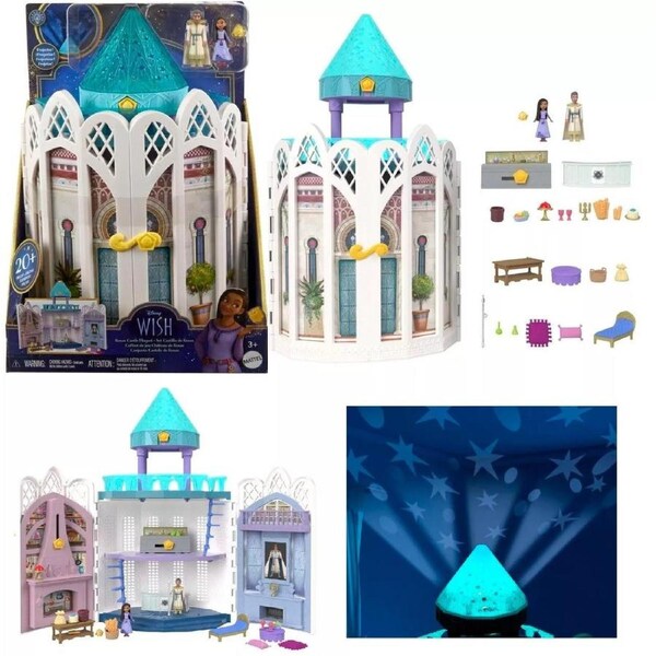 Disney Wish Rosas Castle Dollhouse Playset with 2 Posable Mini Doll Star Figure