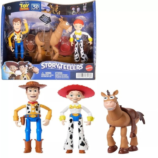 Mattel Disney Pixar Toy Story Woody Jessie Bullseye Action Figure Set