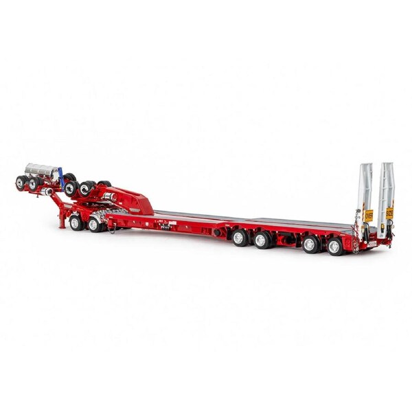 Drake 1:50 Scale 4×8 Swingwing Drop Deck Trailer And 2x8 Dolly Russo Red Model