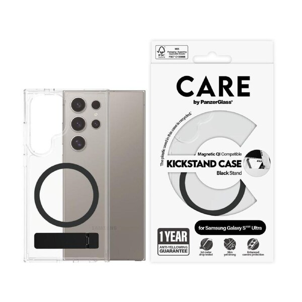 CARE by Panzer Kickstand Mag Case-Samsung GS25 Ultra-Clr/Blk