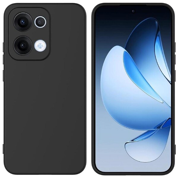 OPPO Reno13 5G Ultra Slim Black Premium TPU Gel Back Case by MEZON – Shock Absorption (OPPO Reno13 5G, Gel Black)