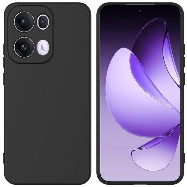 OPPO Reno13 Pro 5G Ultra Slim Black Premium TPU Gel Back Case by MEZON – Shock Absorption (OPPO Reno13 Pro 5G, Gel Black)