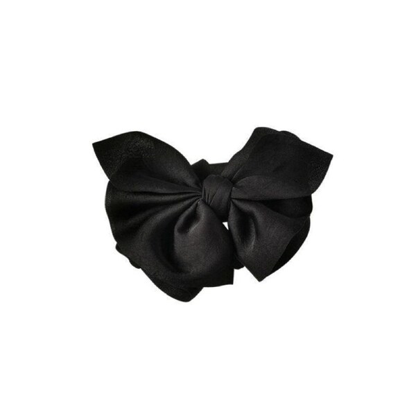 Large Double-Sided Bow-Knot Hair Claw Clip Women Stylish Big Shark Clip Black