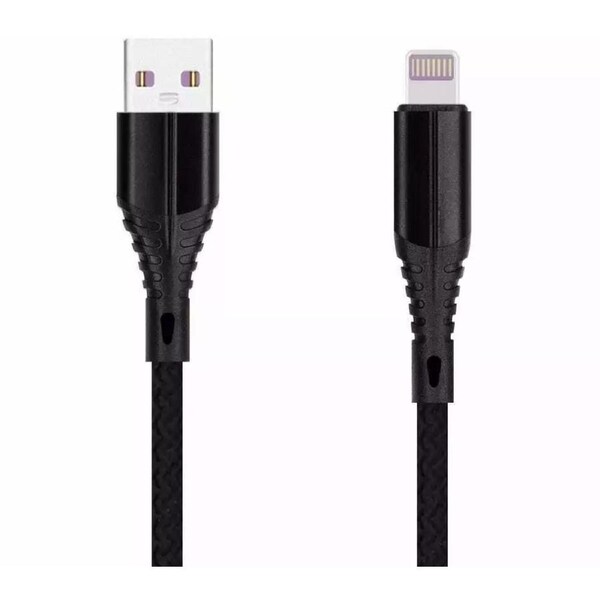 iPhone Charger USB A to Lightning 3A Fast Charging Cable 2M/6FT Nylon Braided Fast Charging / High Speed Data Sync Transfer Cord - Black