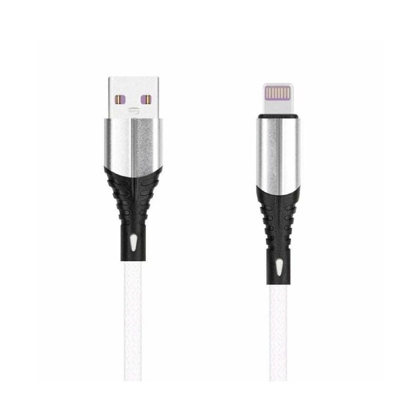 iPhone Charger USB A to Lightning 3A Fast Charging Cable 2M/6FT Nylon Braided Fast Charging / High Speed Data Sync Transfer Cord - White