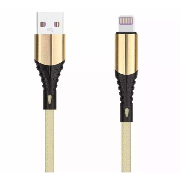 iPhone Charger USB A to Lightning 3A Fast Charging Cable 2M/6FT Nylon Braided Fast Charging / High Speed Data Sync Transfer Cord - Gold