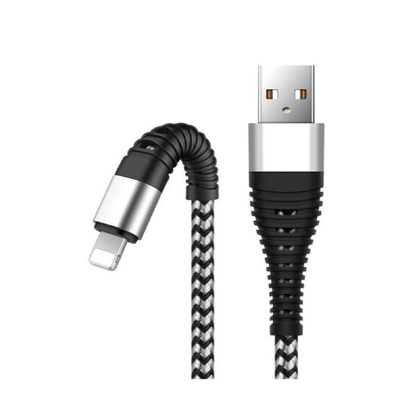 Nylon USB-A to Lightning 2m/6ft Charging Cable Charger Cord for Apple iPhone 14 13 12 11 iPad Mini 5 / Mini 4 / Mini 3 / Mini 2 / Mini - Black