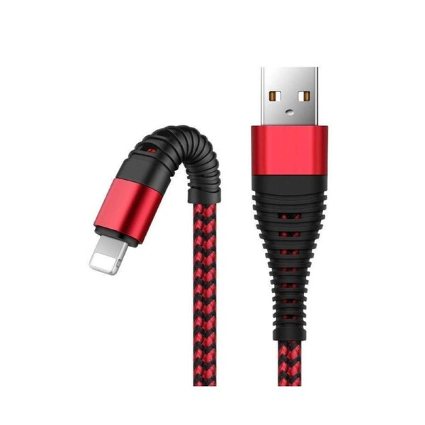 Nylon USB-A to Lightning 2m/6ft Charging Cable Charger Cord for Apple iPhone 14 13 12 11 iPad Mini 5 / Mini 4 / Mini 3 / Mini 2 / Mini - Red