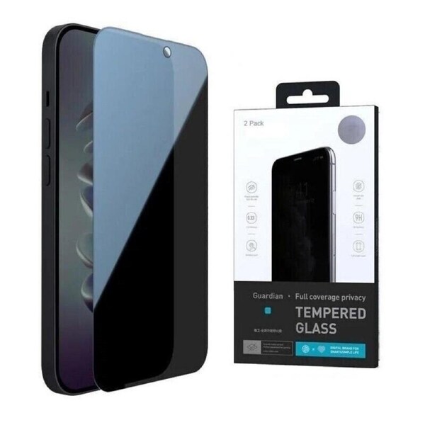 2 PCS For iPhone 16 Plus Privacy Tempered Glass Screen Protector Flim Case Friendly 9H Hardness for Apple (2024) - Anti-Spy