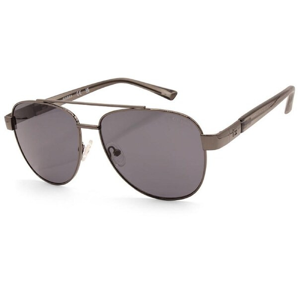 Guess Factory Shiny Gunmetal/Smoke Men's Pilot Sunglasses GF5094 08A