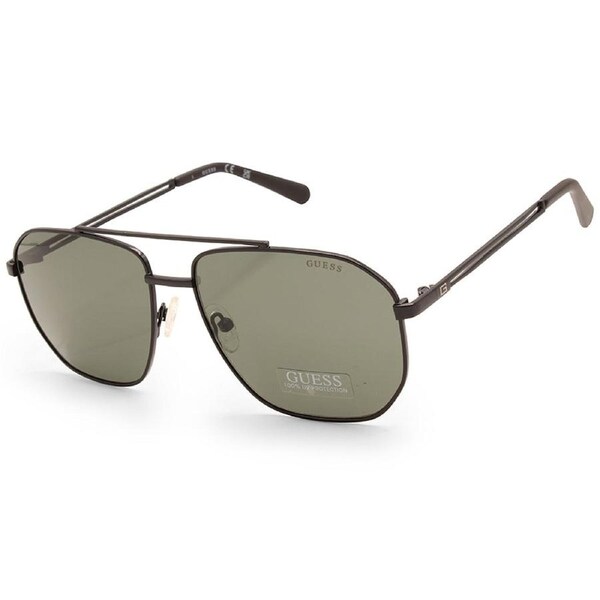 Guess Factory Matte Black/Green Men's Pilot Sunglasses GF5092 02N