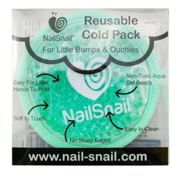 Nail Snail Reusable Cold Pack For Little Bumps Ouchies Non Toxic Aqua Gel Beads