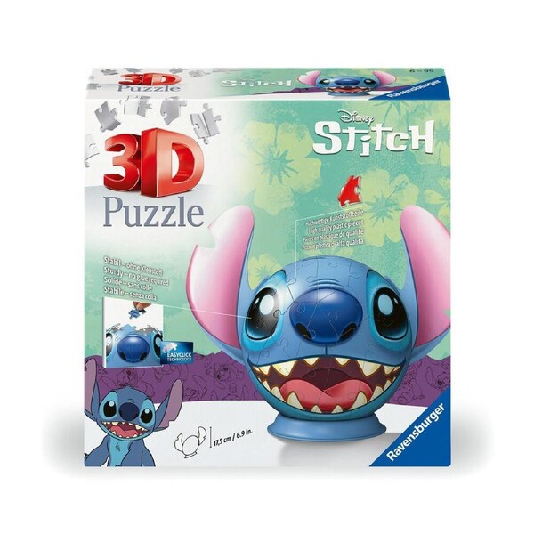 72pc Ravensburger Ball Stitch w/ Ears 3D Jigsaw Puzzle Kids Game 22x17.5cm 6y+
