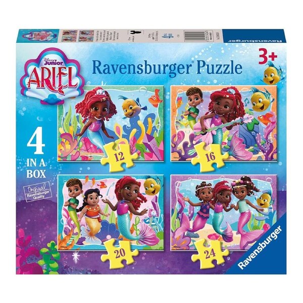 Ravensburger 4 in a Box Disney Ariel 12/16/20/24 Jigsaw Puzzle Game 70x50cm 3y+