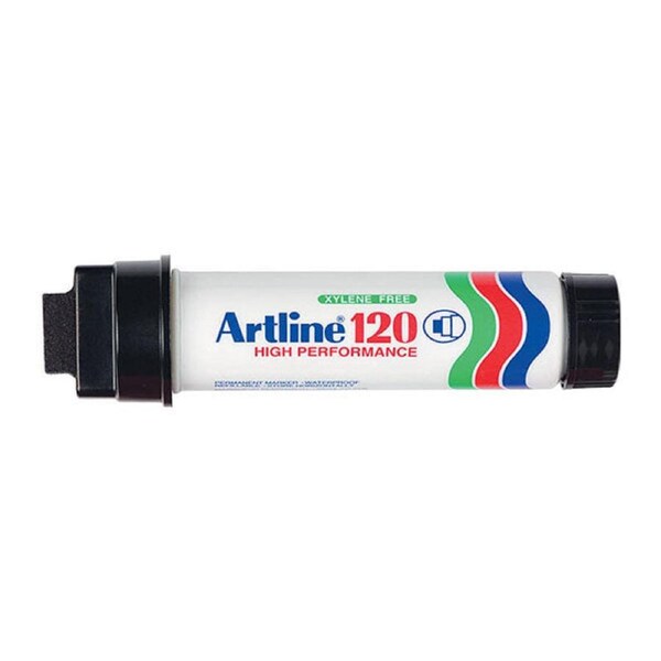 Artline 120 Permanent Marker 20Mm Wedge Black Box Of 6