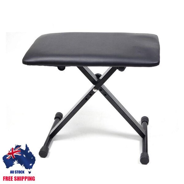 Large Height Adjustable Double Braced X Frame Music Piano Keyboard Stand Chair Stool